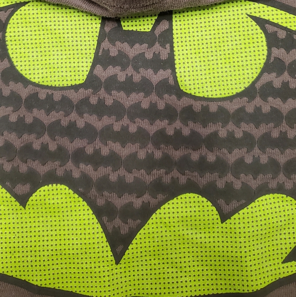 Batman Vintage Light Charcoal Grey & Neon Green Tshirt Sz M - Picture 6 of 9
